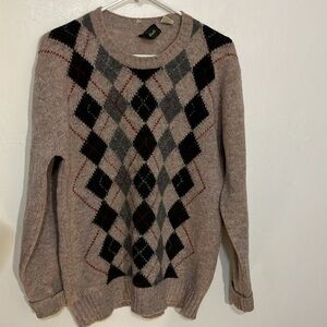 100% Shetland wool argyle sweater Made in England by Four Winds M vintage